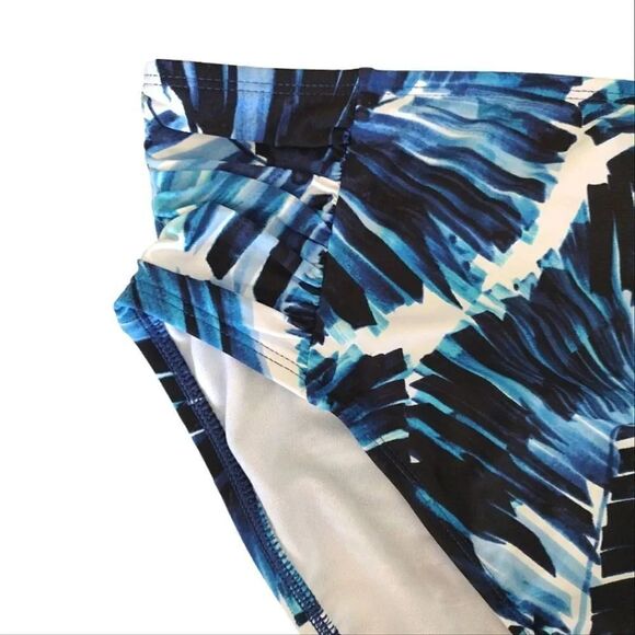 Mynah Blue Tropic Goddess Side Shirred High Rise Bikini Bottoms XL NWOT - Picture 3 of 13